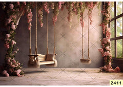 Flower Swing babyphotoshoot Backdrop