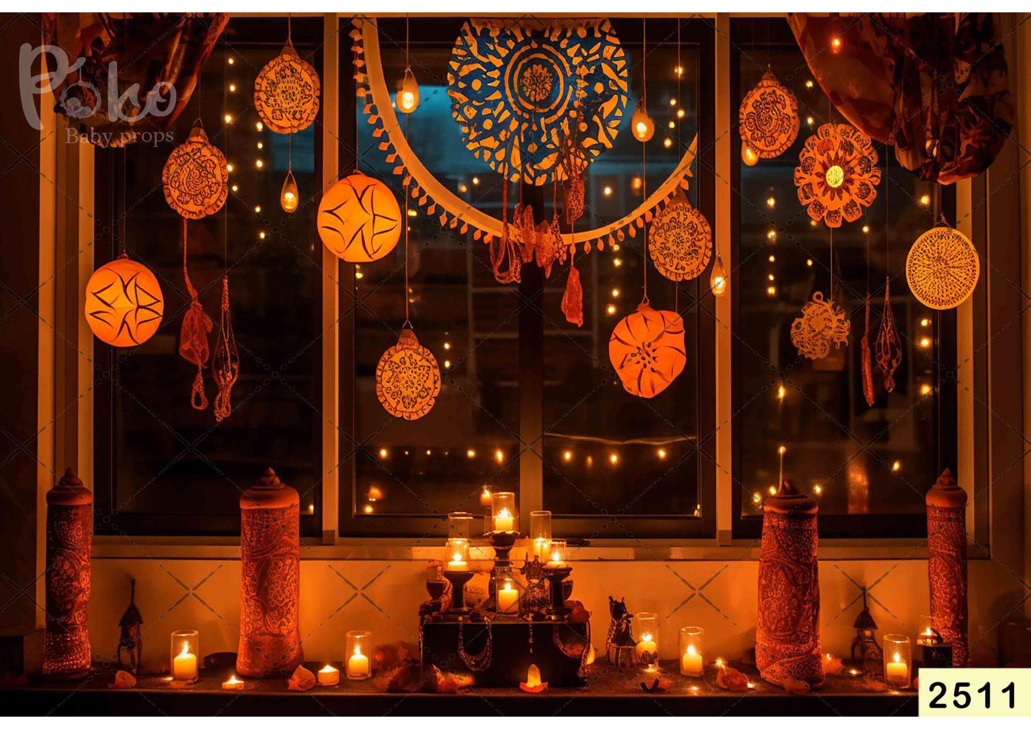 Window Lamp Decoration Glass Candle babyphotoshoot Backdrop