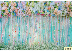 Rainbow Color Flowers Backdrop