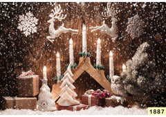 Christmas Deers babyphotoshoot Backdrop