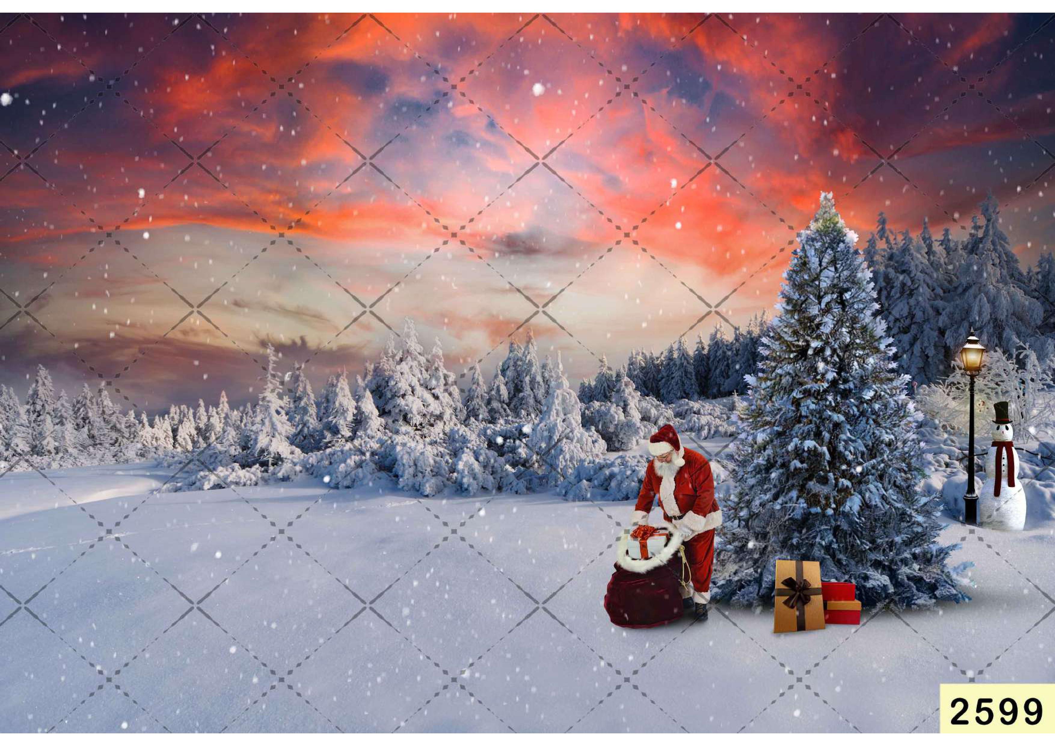 Snow Christmas Backdrop