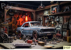 Light Blue Chevrolet Backdrop