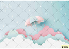 Pink With Blue Cloud Color Backdrop
