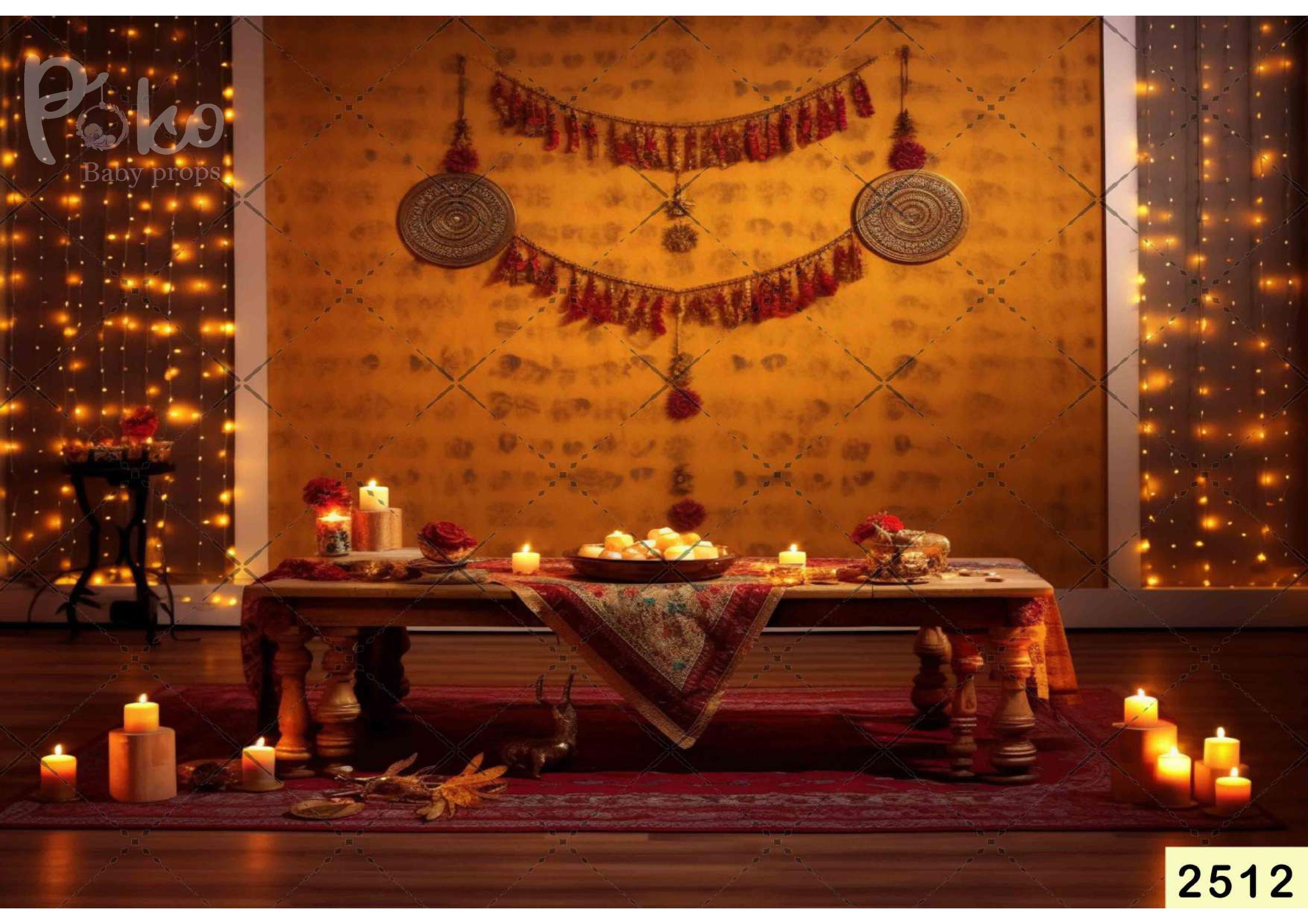 Serial Light Table Candle Light Backdrop