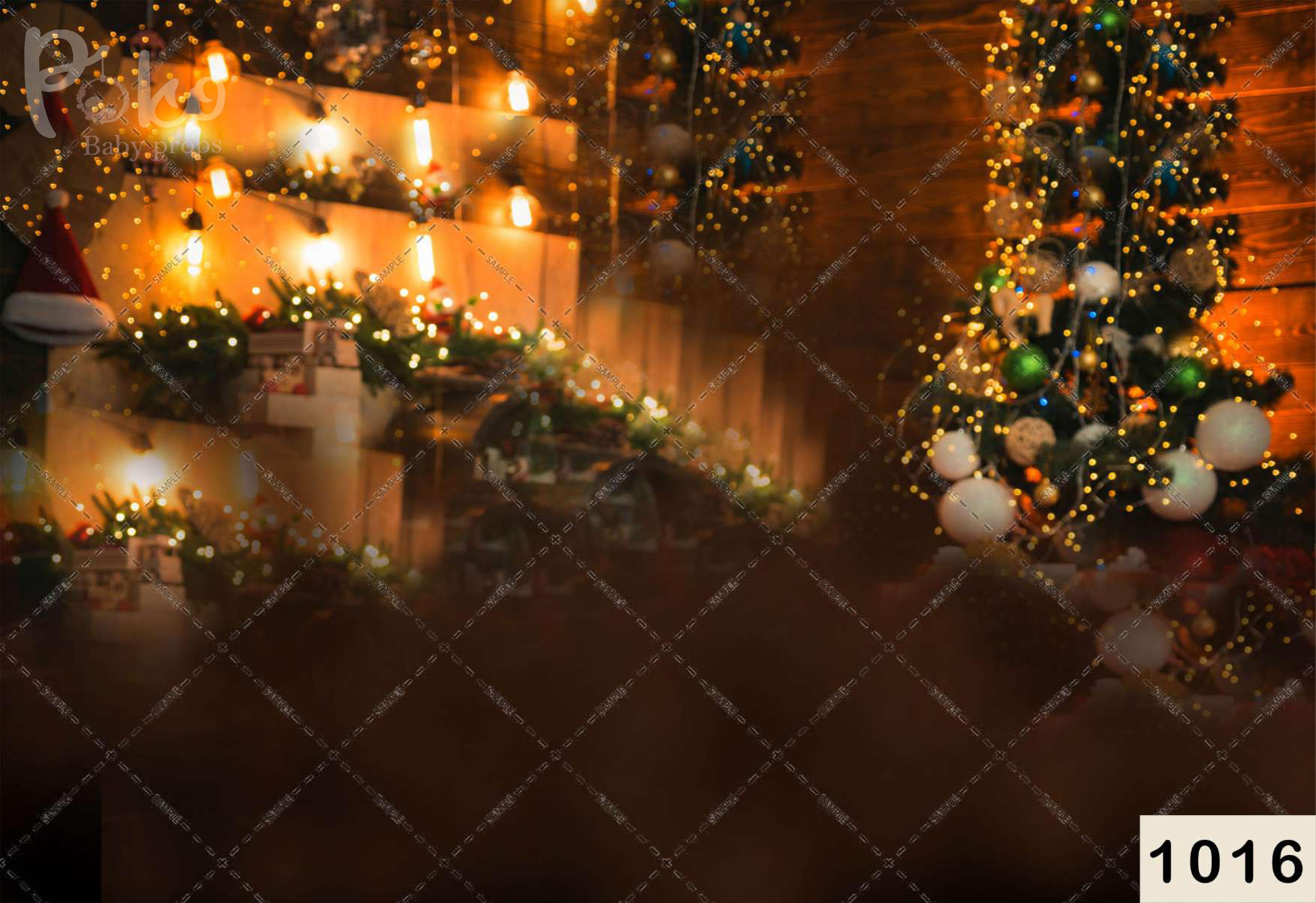 Staircase Cover with Xmas Decoration Backdrop