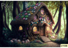 Candy Wooden House babyphotoshoot Backdrop