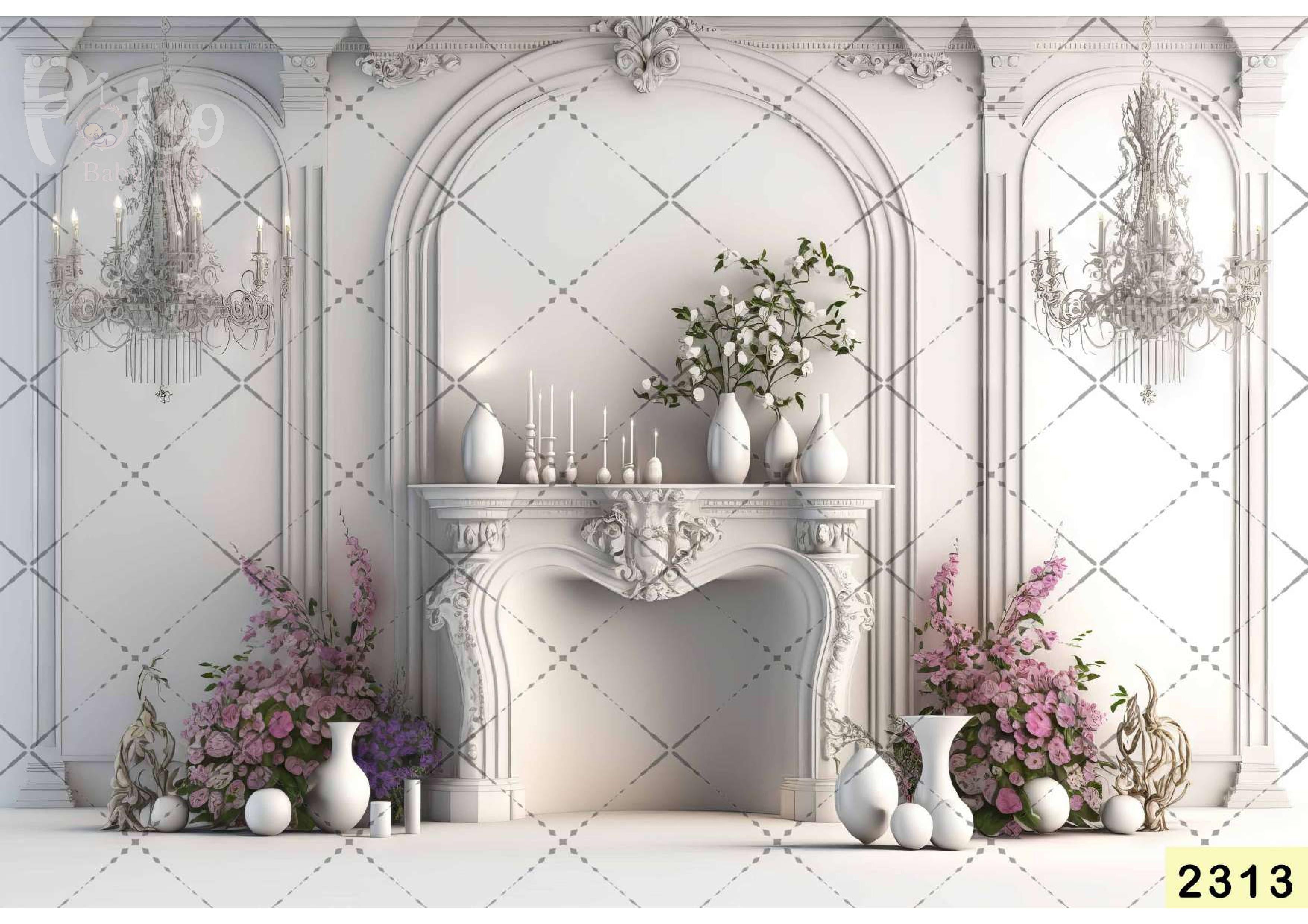 White Hall Firewall Backdrop