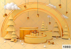 Cream Yellow Christmas babyphotoshoot Backdrop