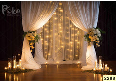 White Curtain Serial Light Backdrop