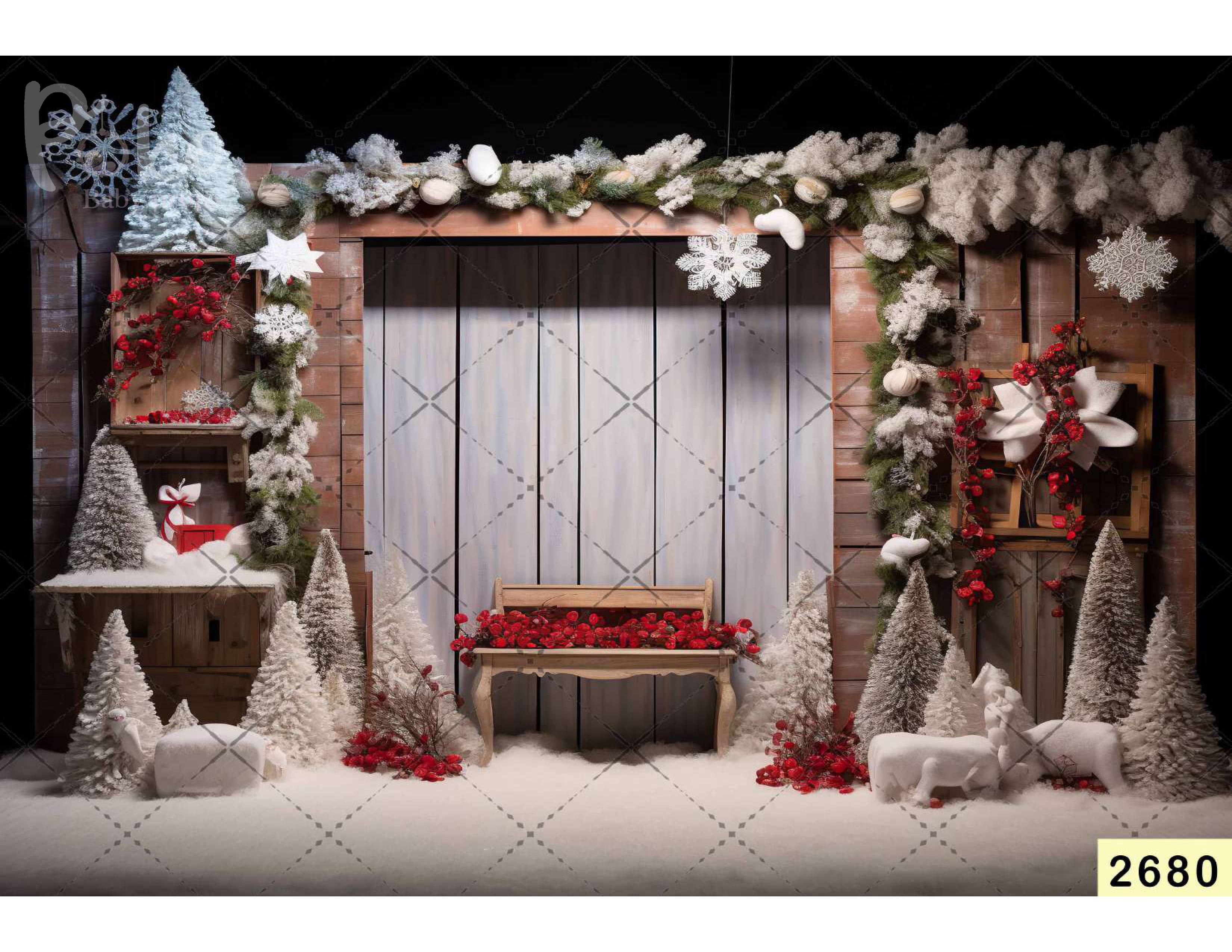 Christmas Castle Interior babyphotoshoot Backdrop