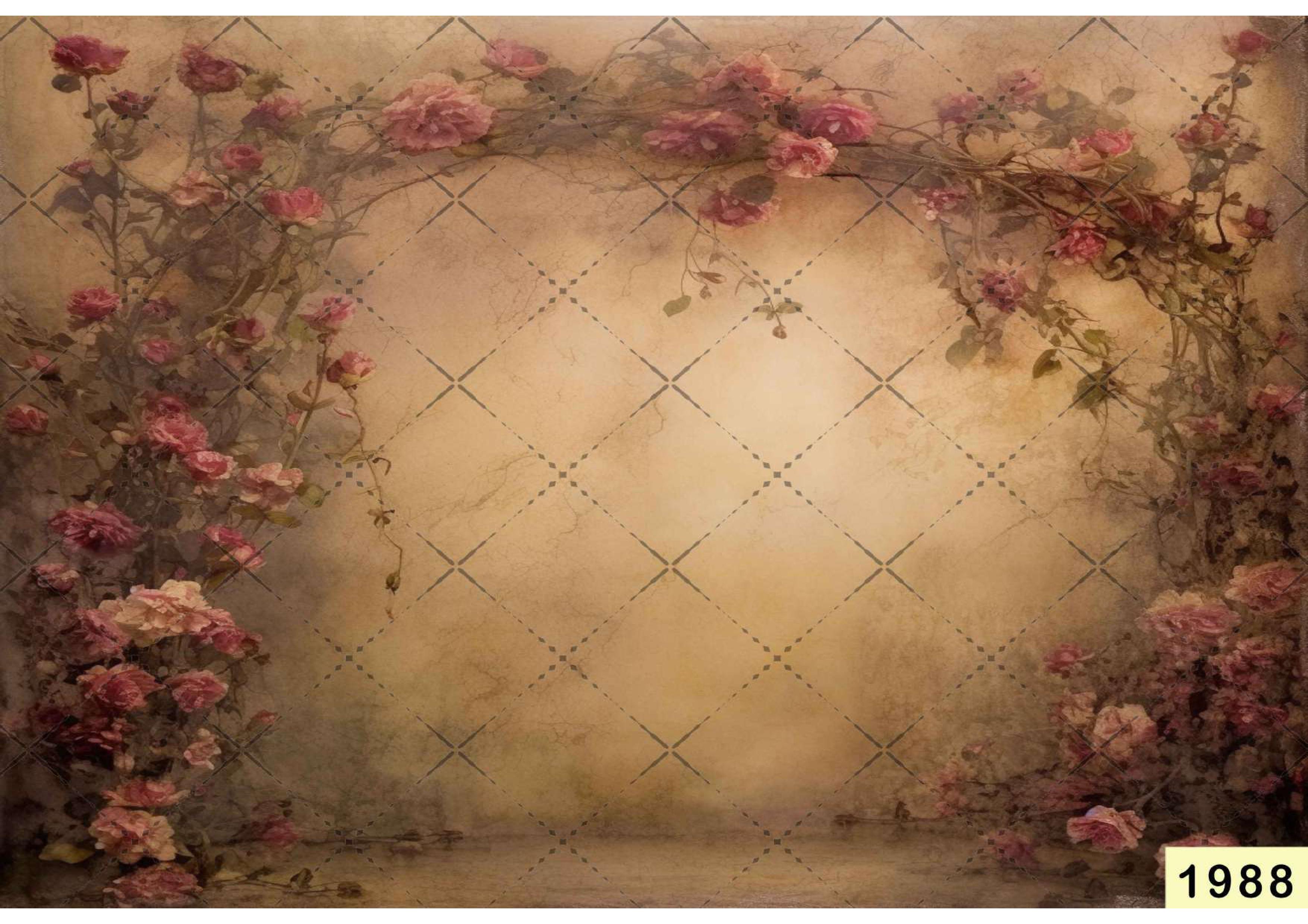 Brown Flower babyphotoshoot Backdrop