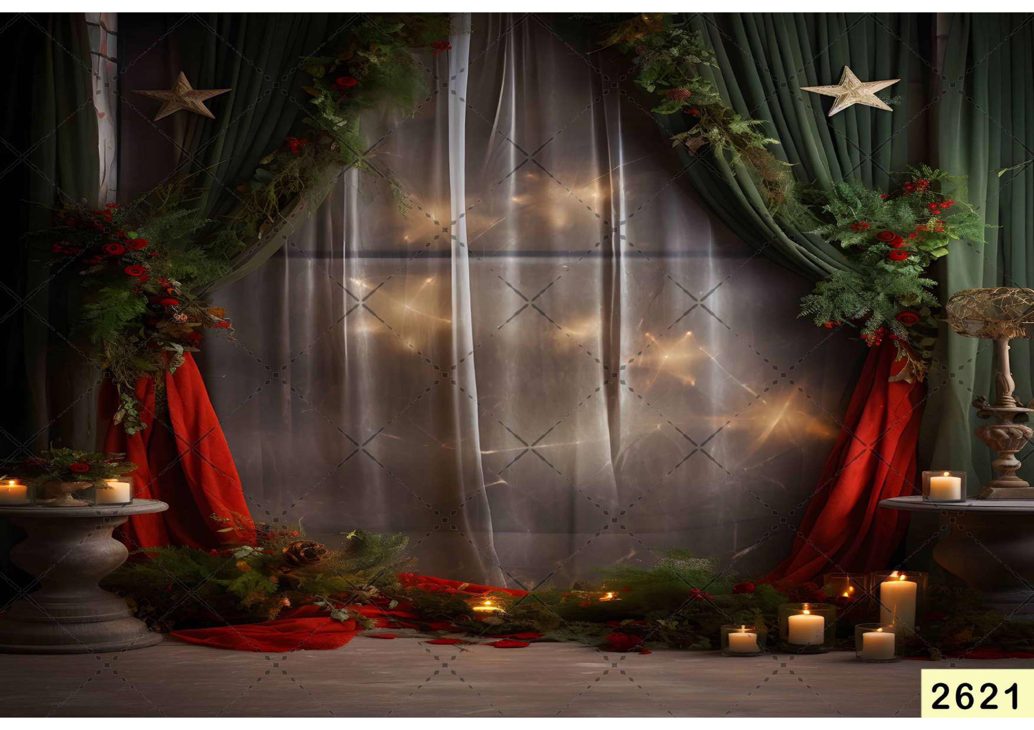 Stars Light Christmas Backdrop