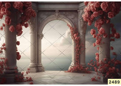 Fantasy Arch With Flower babyphotoshoot Backdrop