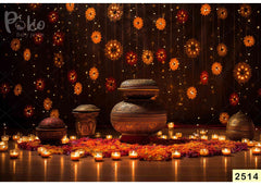 Dark Flower Pot Candle Light babyphotoshoot Backdrop