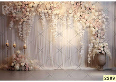 Creeper White Rose Flower Backdrop