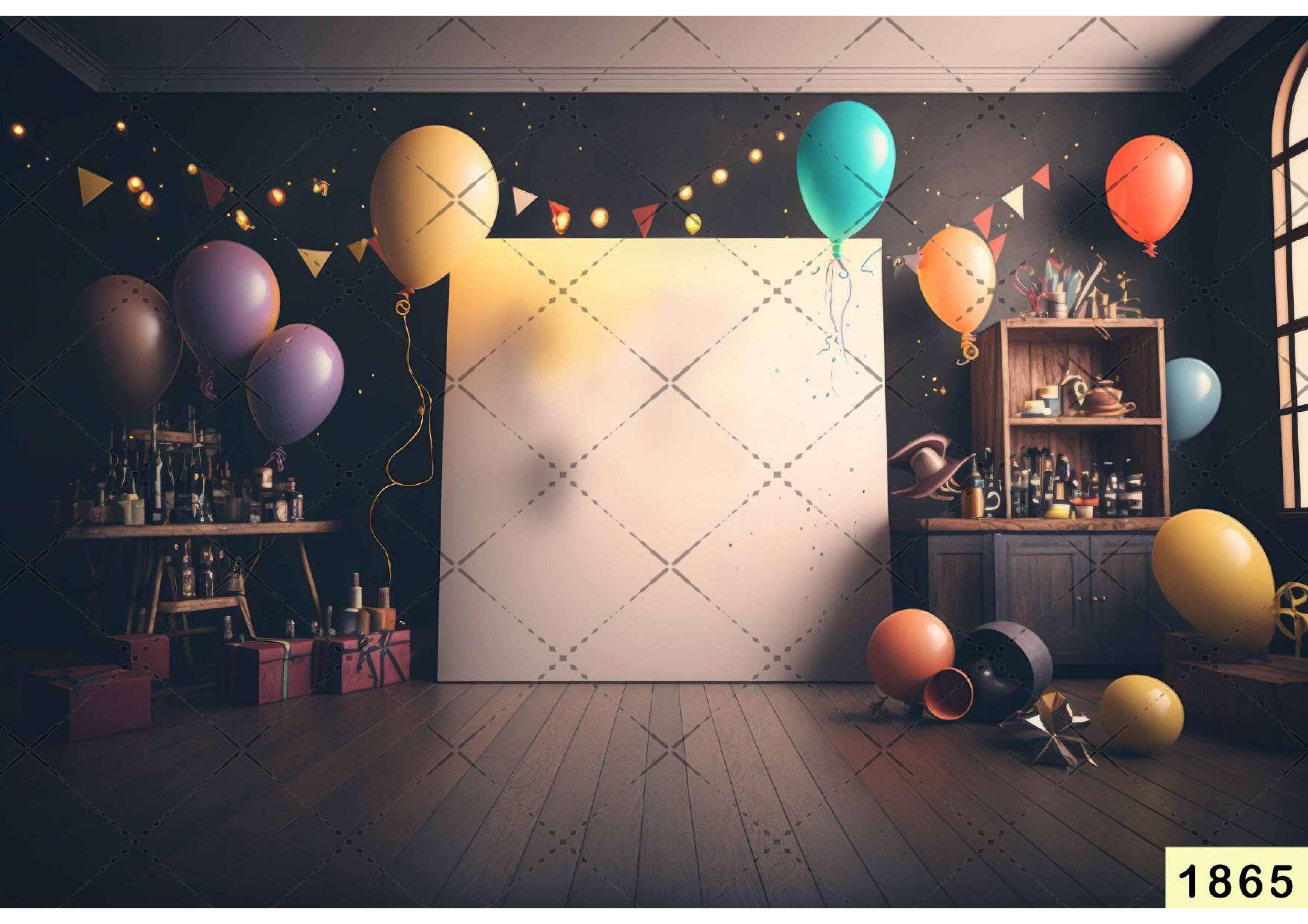 Balloons Room babyphotoshoot Backdrop