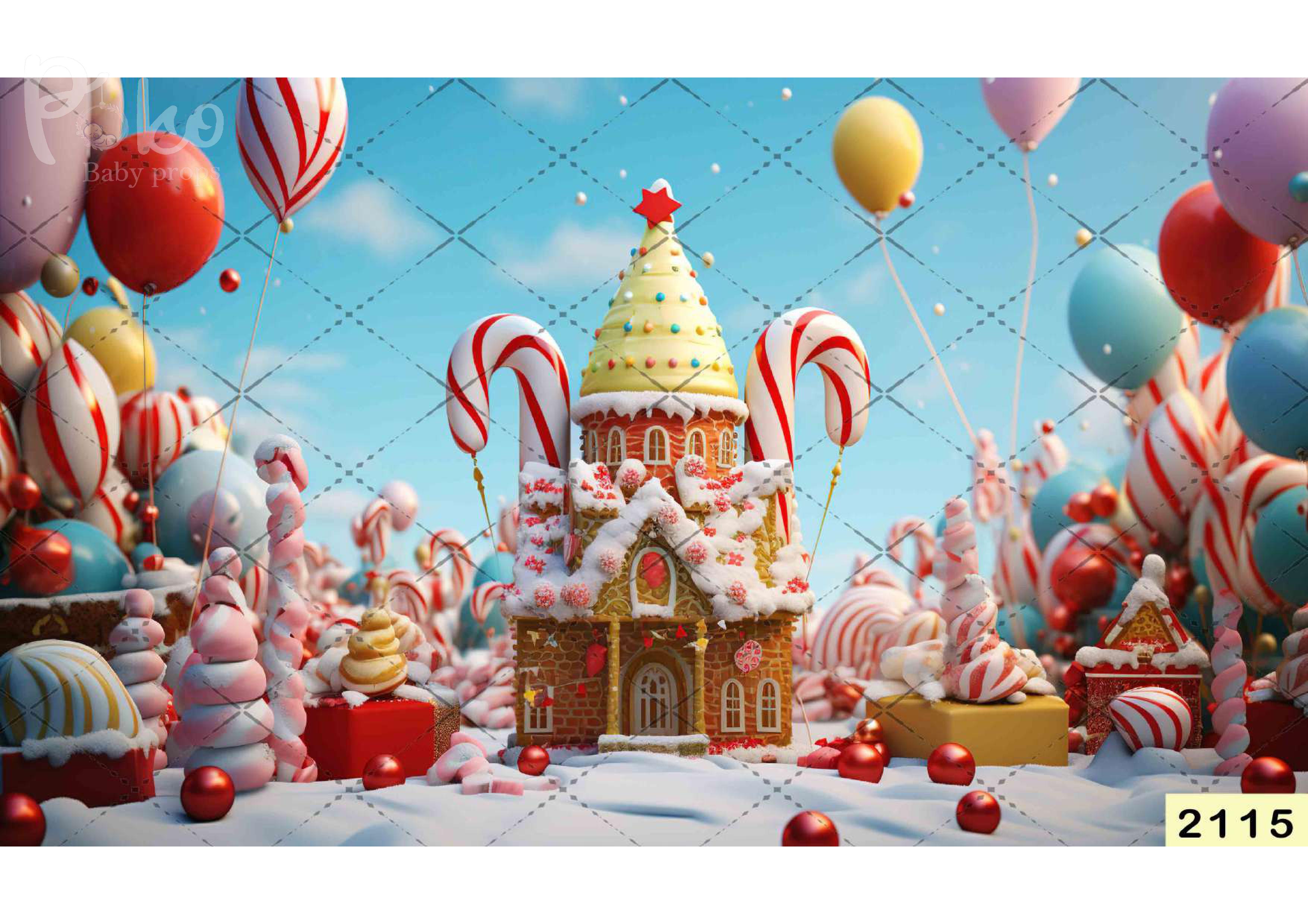 Cookie House With Candy babyphotoshoot Backdrop