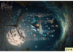 Fantasy Full Moon Blue babyphotoshoot Backdrop