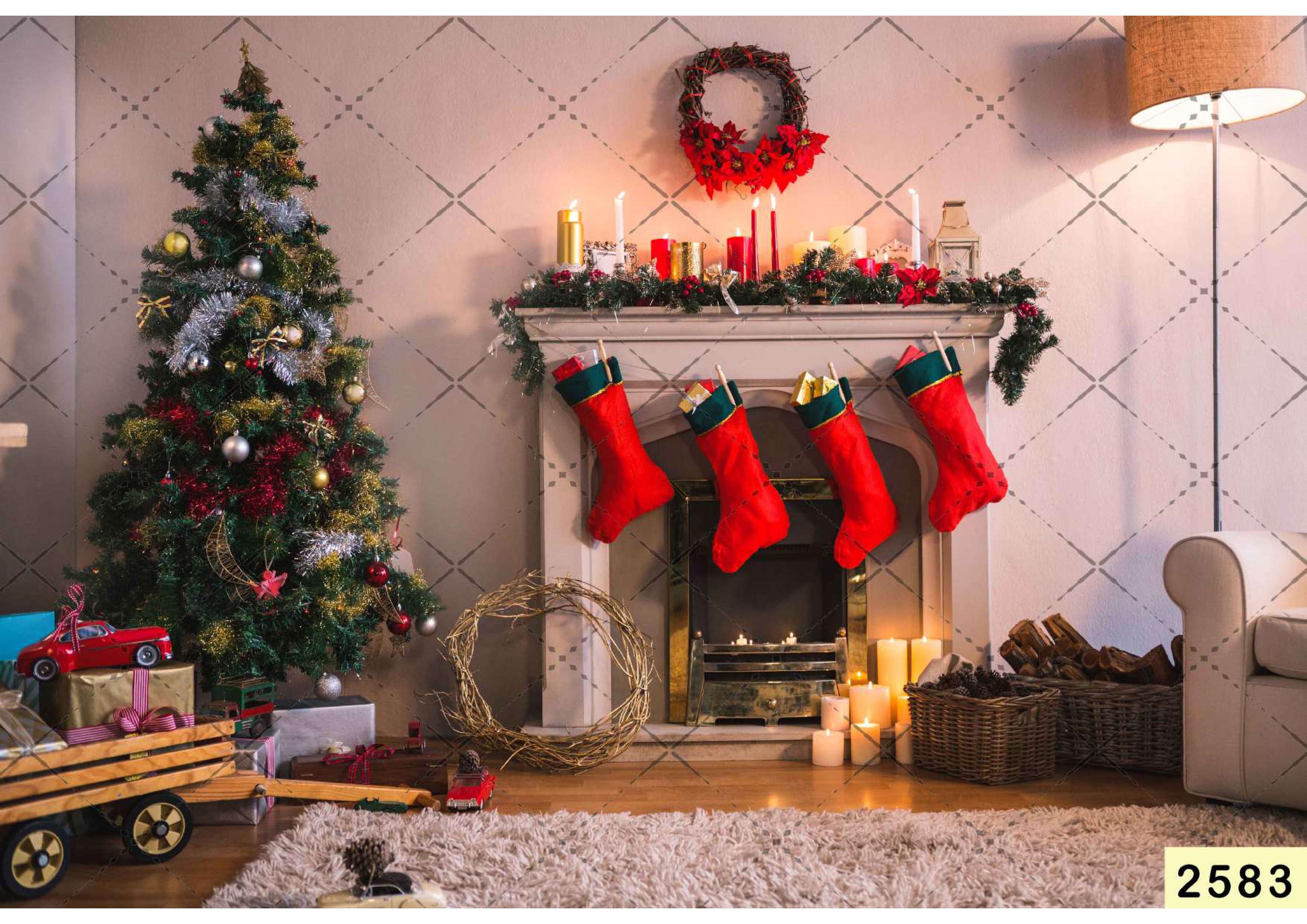 Candles with Christmas babyphotshoot Backdrop