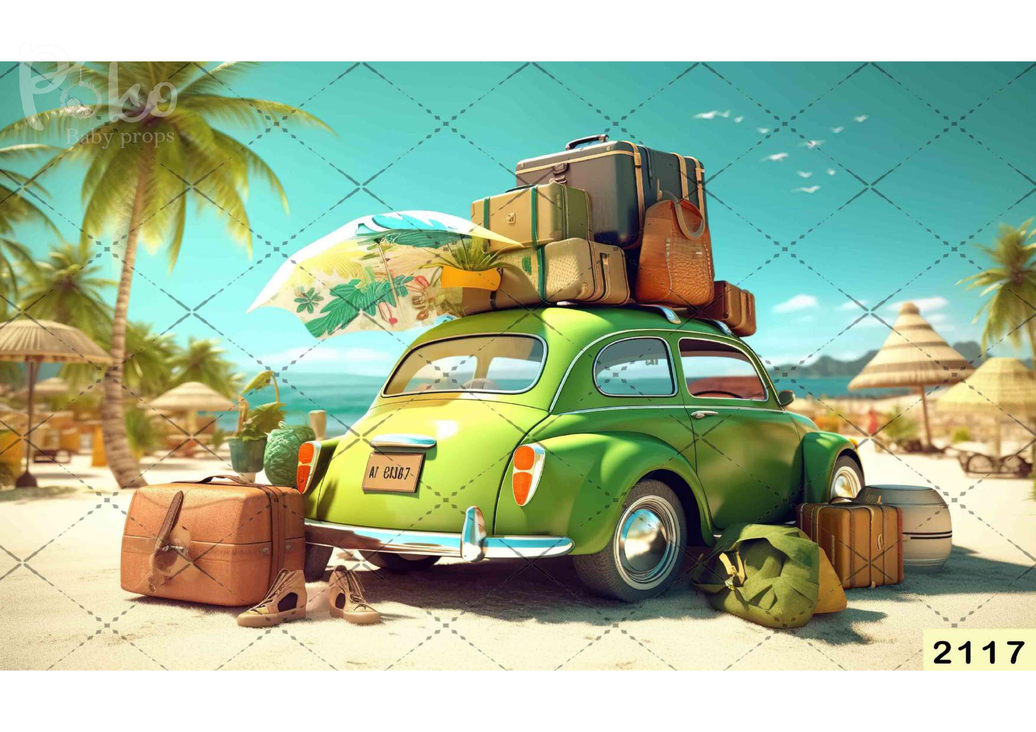 Summer Vacation Backdrop