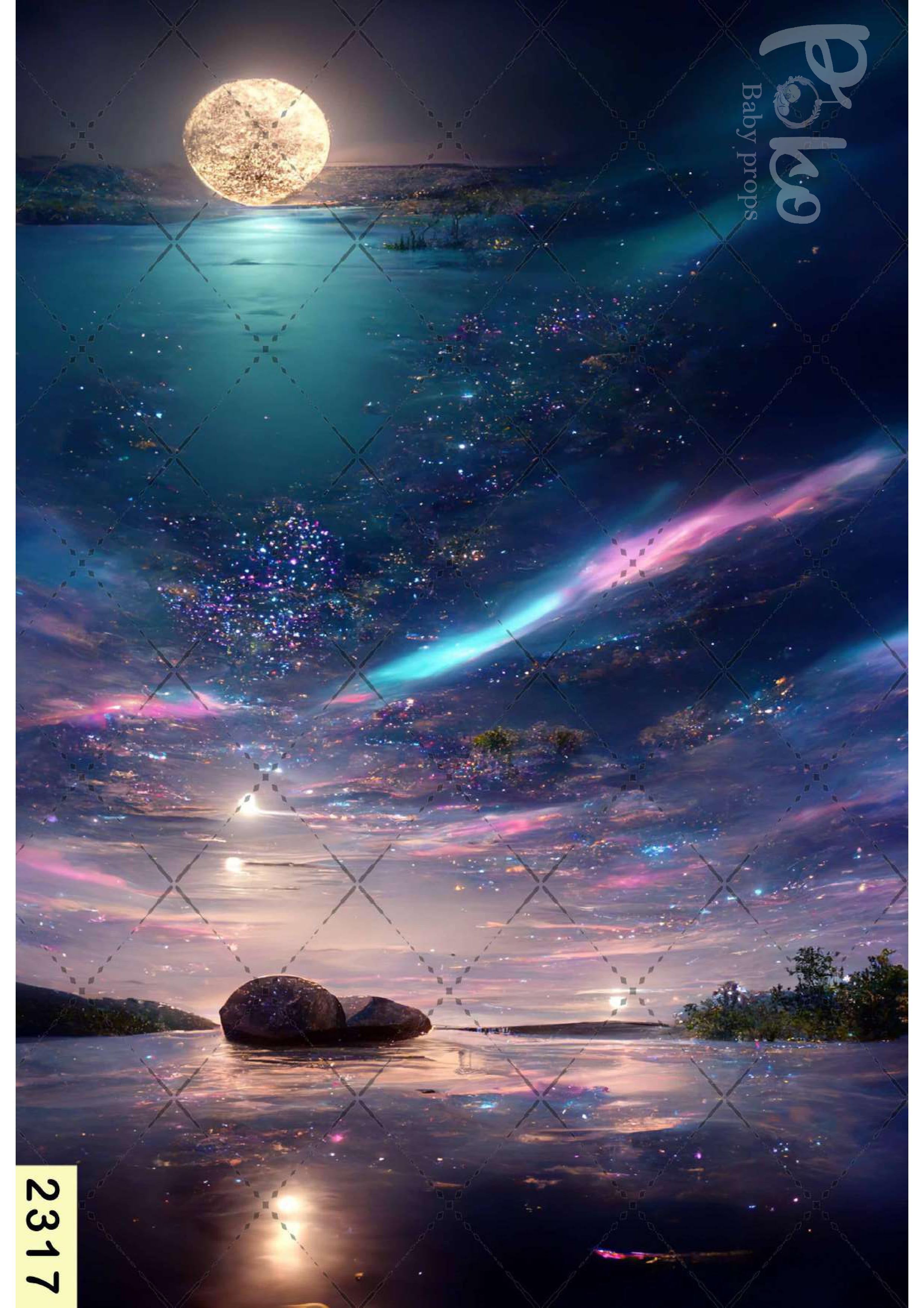 Fantasy Full Moon Violet Backdrop