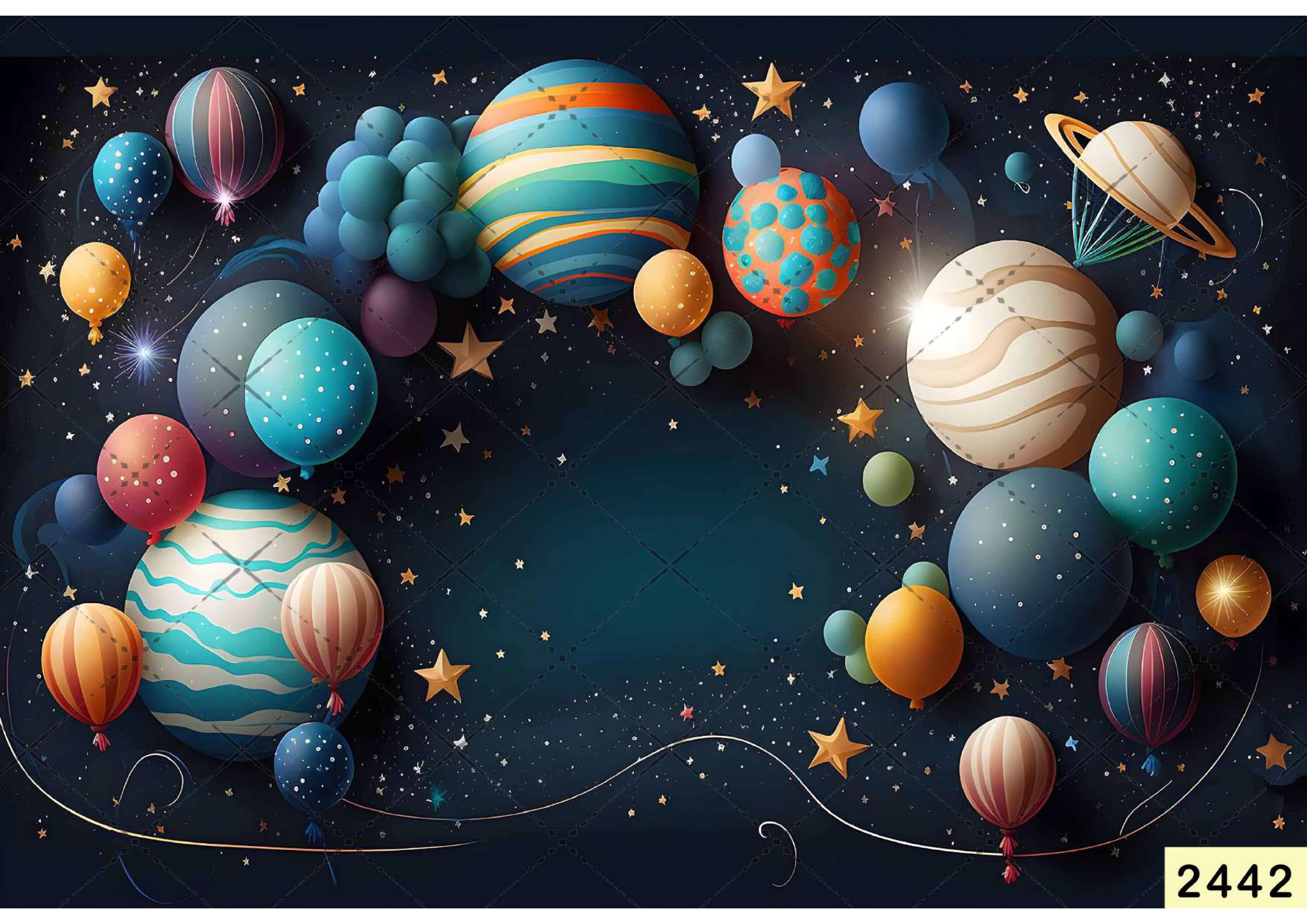 Planet Balloon Backdrop