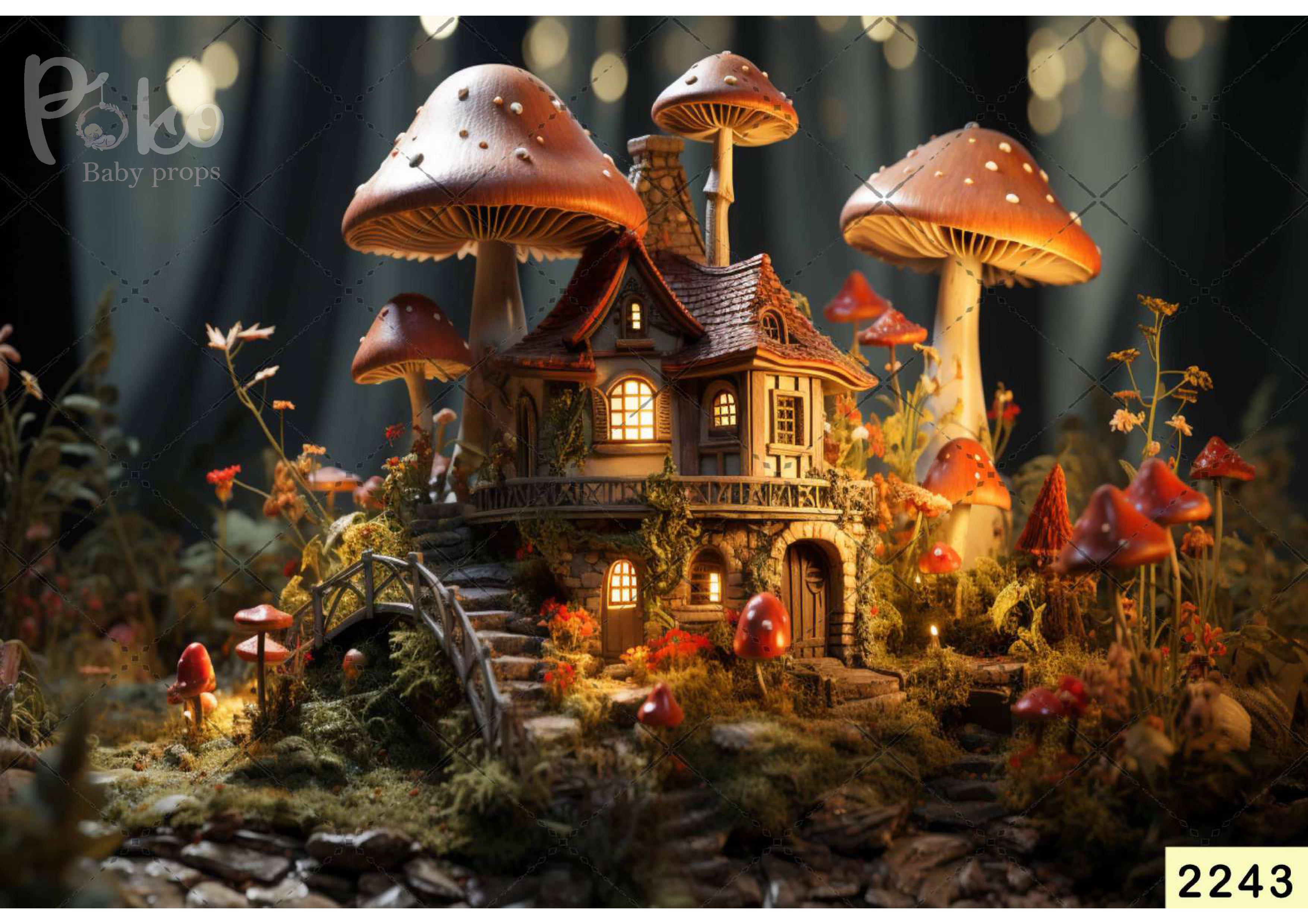 Mushroom House Backdrop