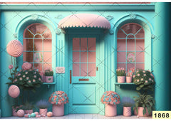 Light Greenary House Backdrop