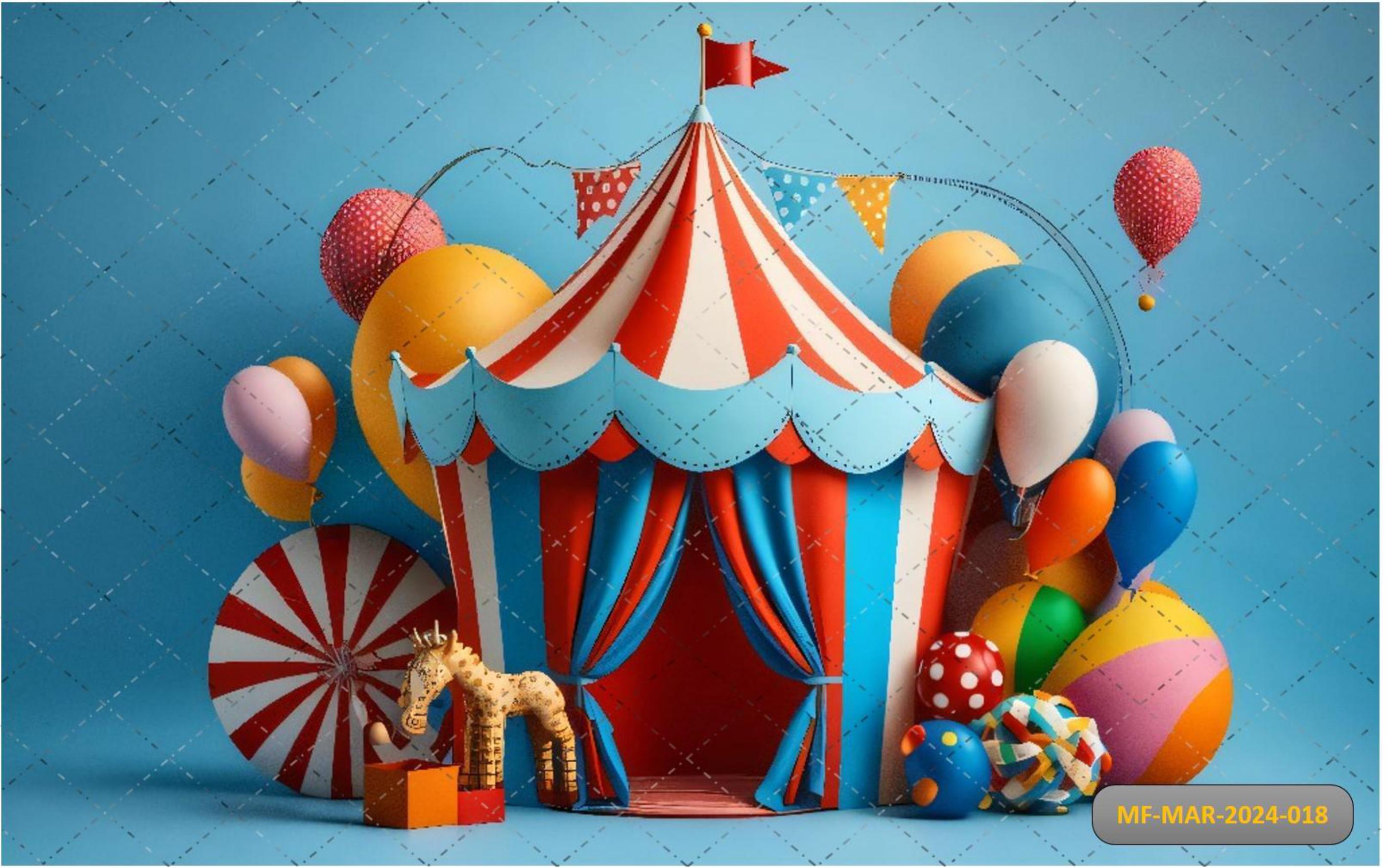 Blue Circus babyphtoshoot Backdrop