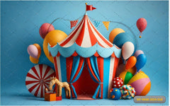 Blue Circus babyphtoshoot Backdrop