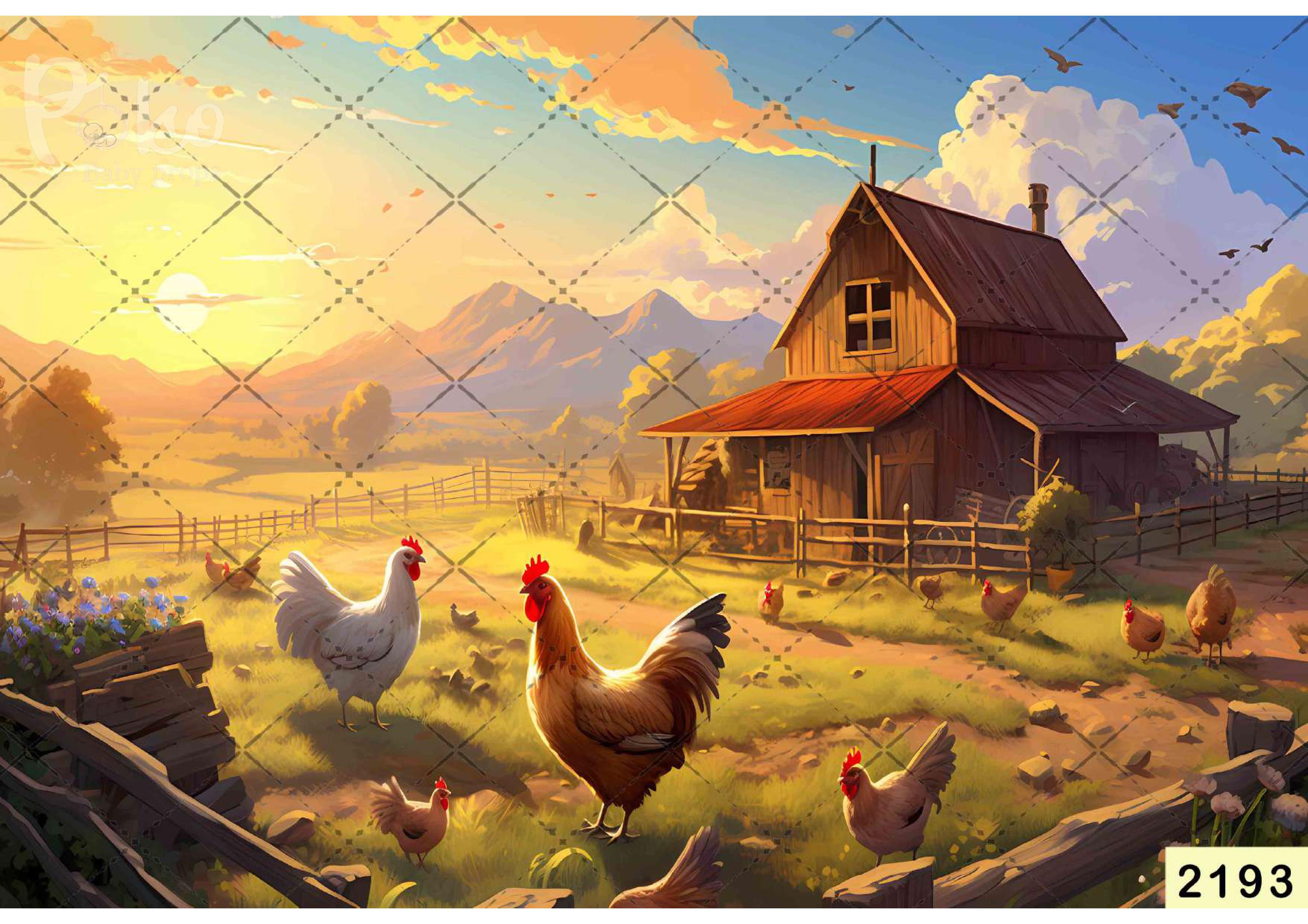 Hen Yard Backdrop