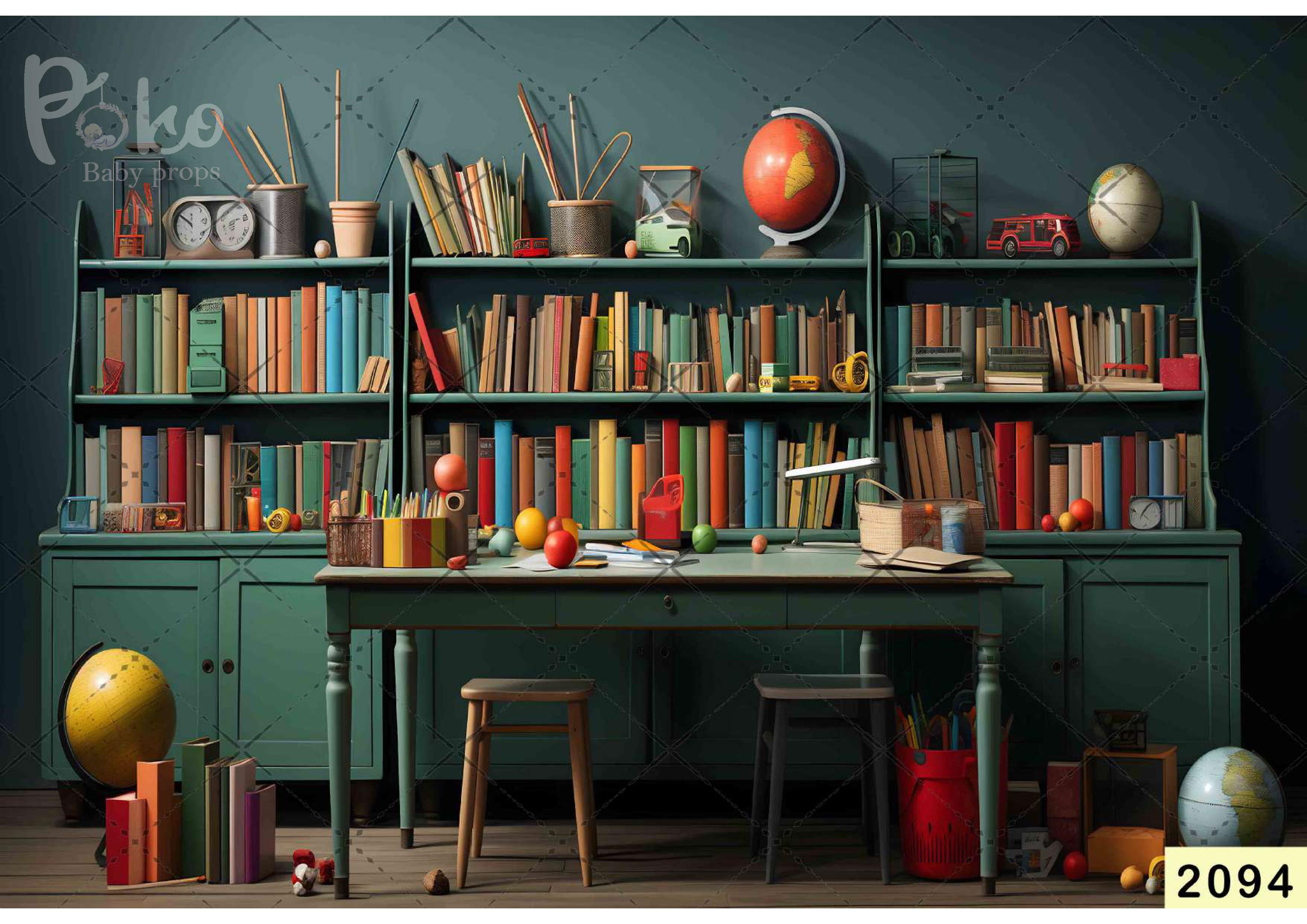 Global With Books babyphotoshoot Backdrop