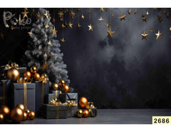 Black Christmas Balls babyphotoshoot Backdrop