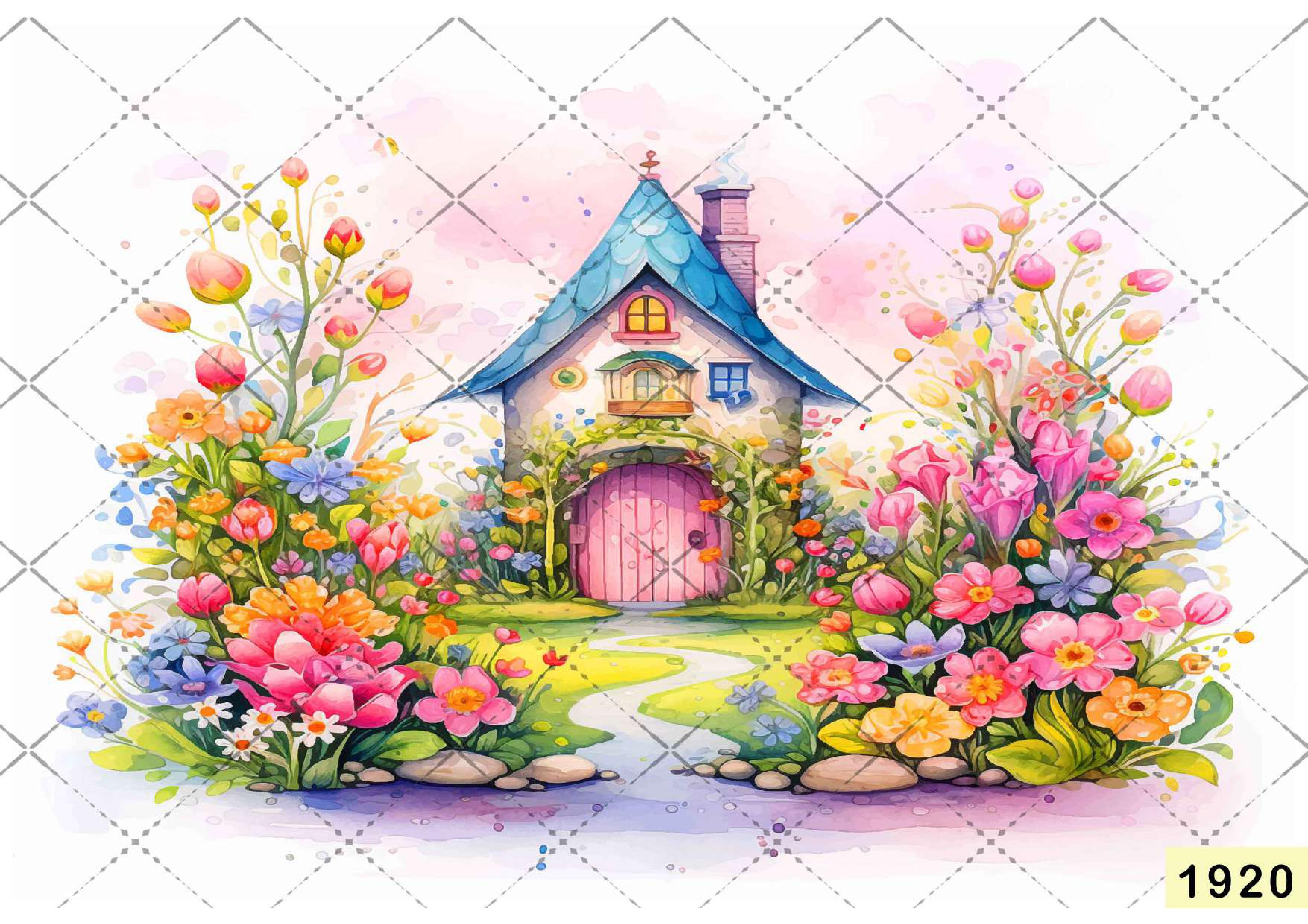 Flower Painting babyphotoshoot Backdrop