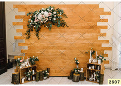 Light Wood Flower Decoration Backdrop