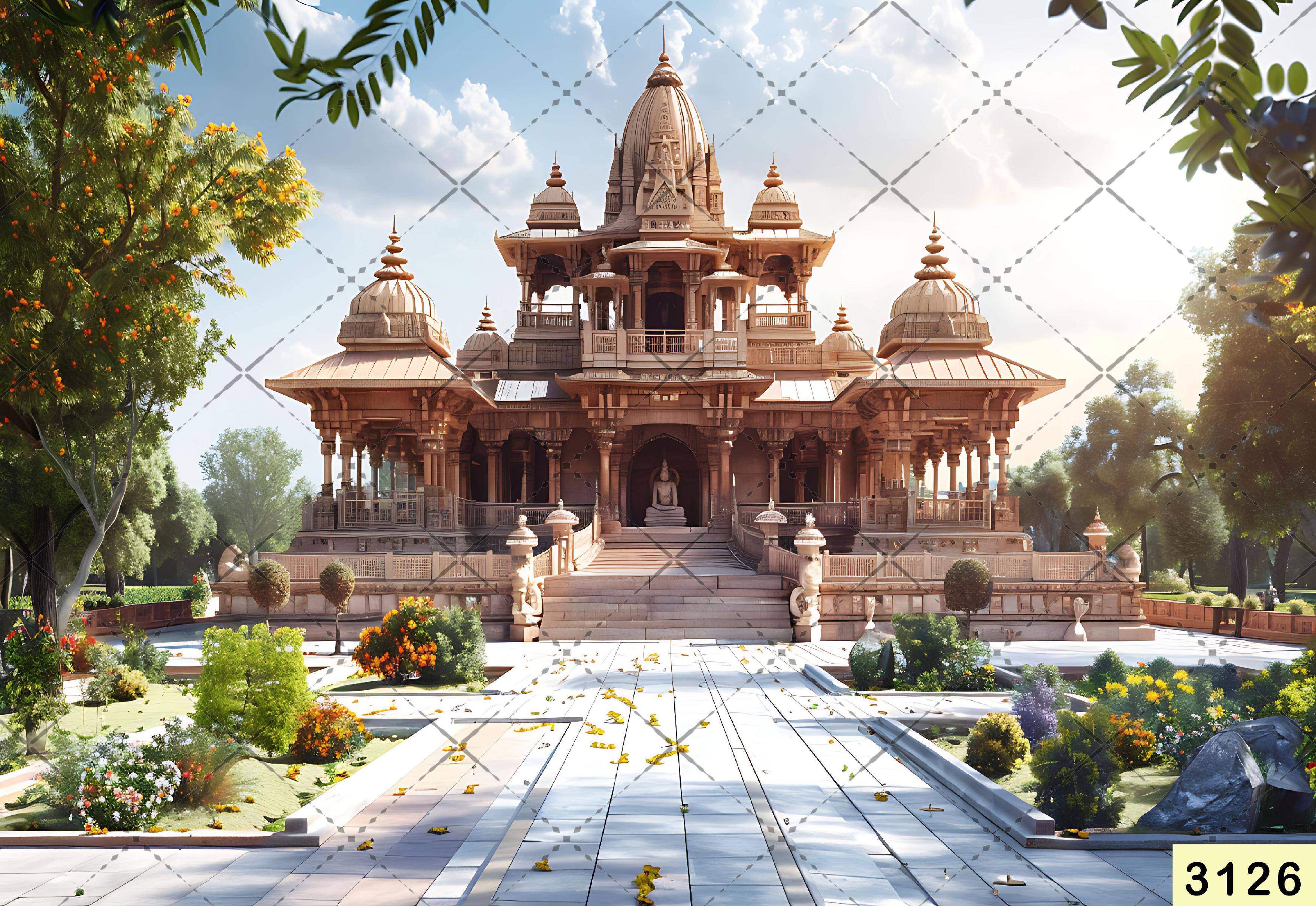 Futuristic Hindu Temple babyphotoshoot Backdrop