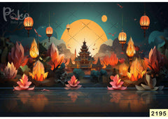 Chinese Temple With River babyphotoshoot Backdrop