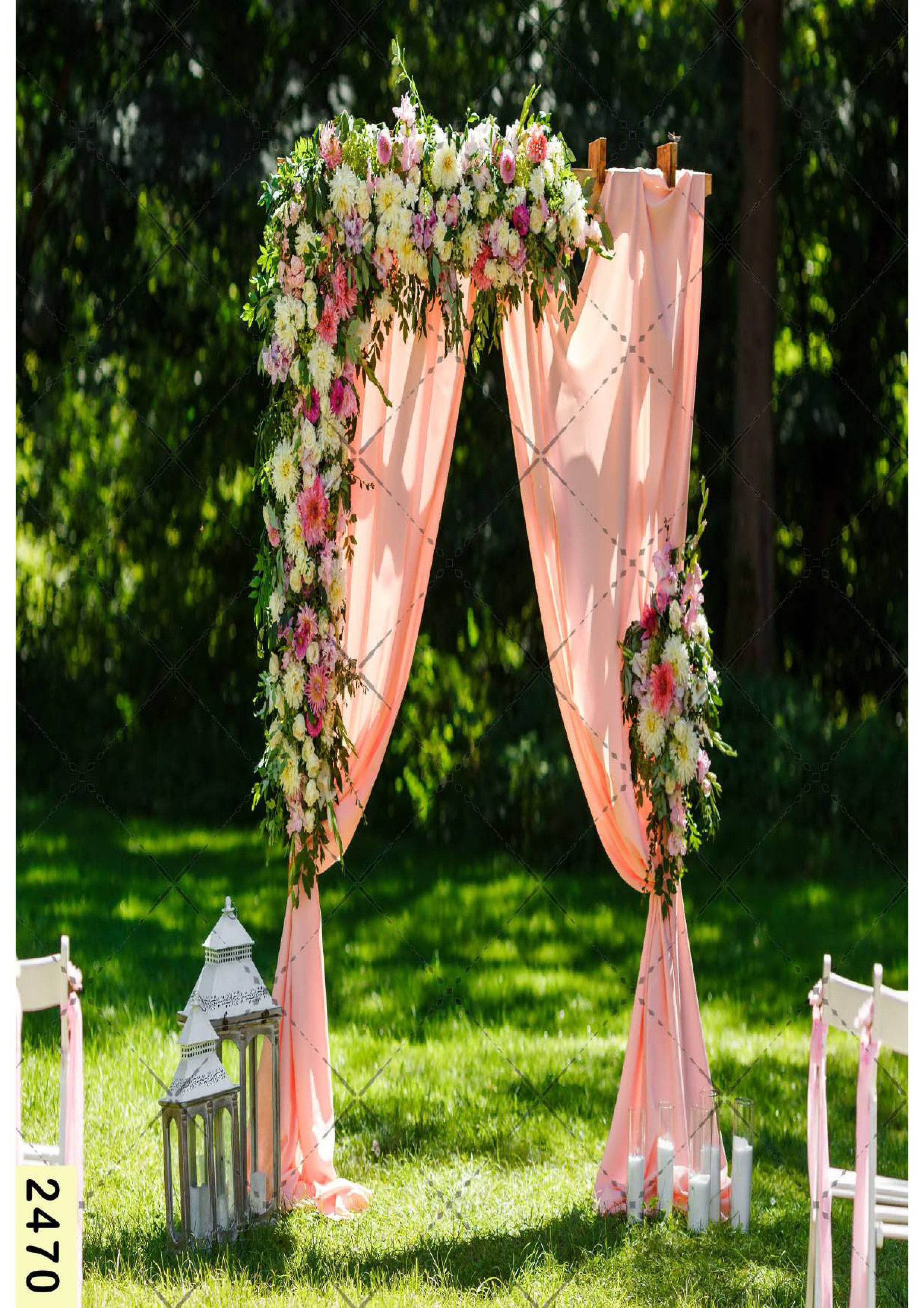 Arch Curtain Rose Flowers Backdrop