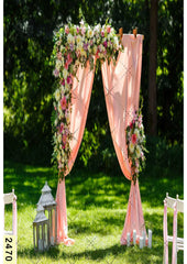 Arch Curtain Rose Flowers Backdrop