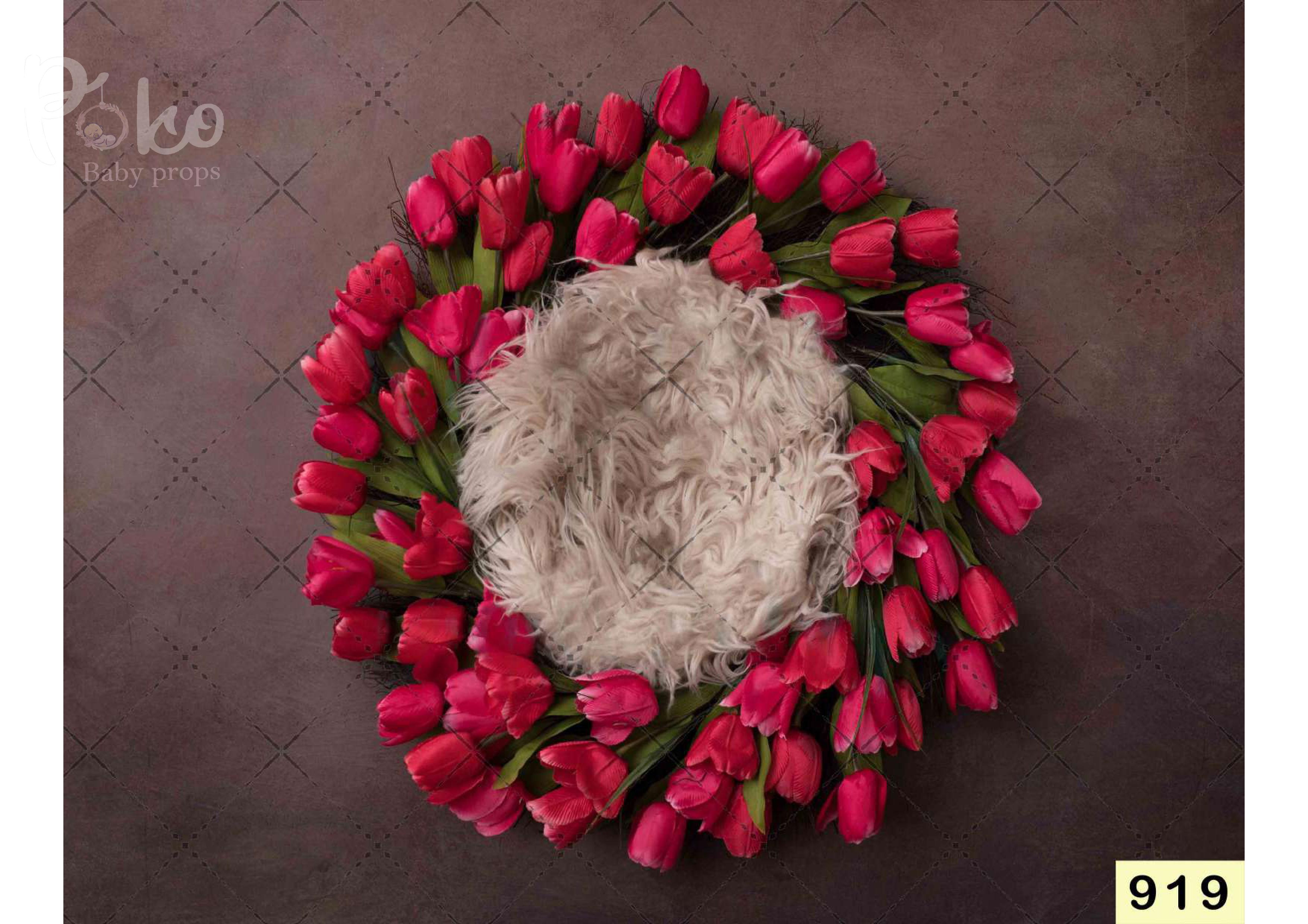 Rose Flower Cover With Fur Backdrop
