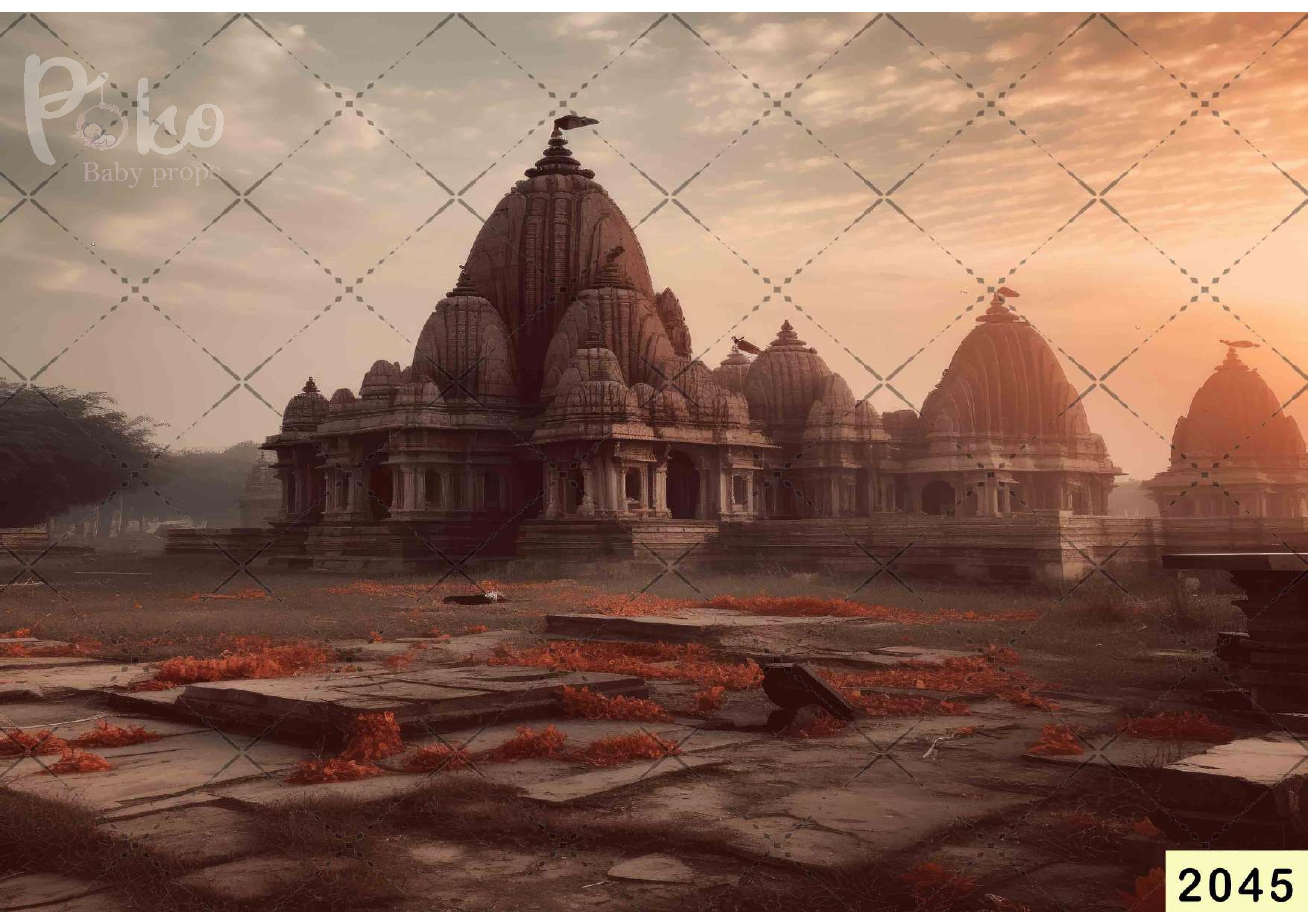 Ayodhya Ram Mandir babyphotoshoot Backdrop