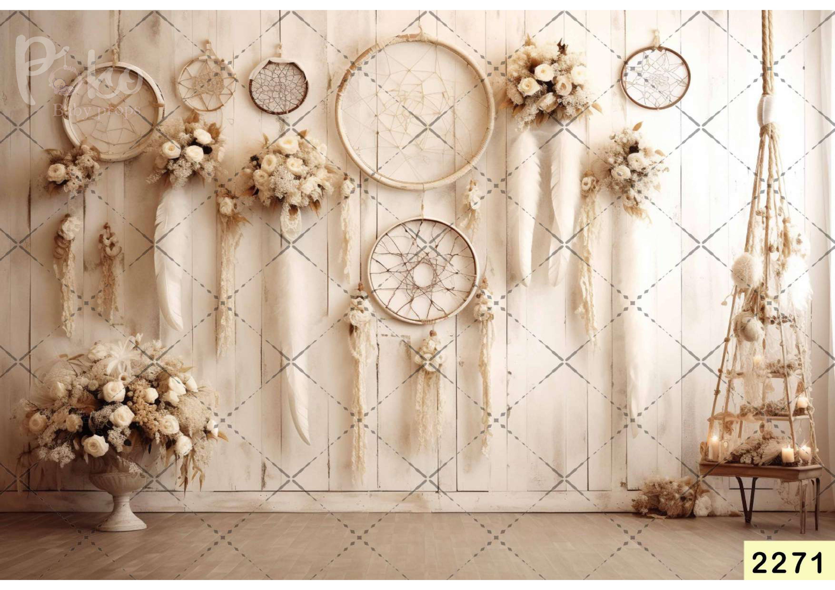 White Dreamcatcher Backdrop