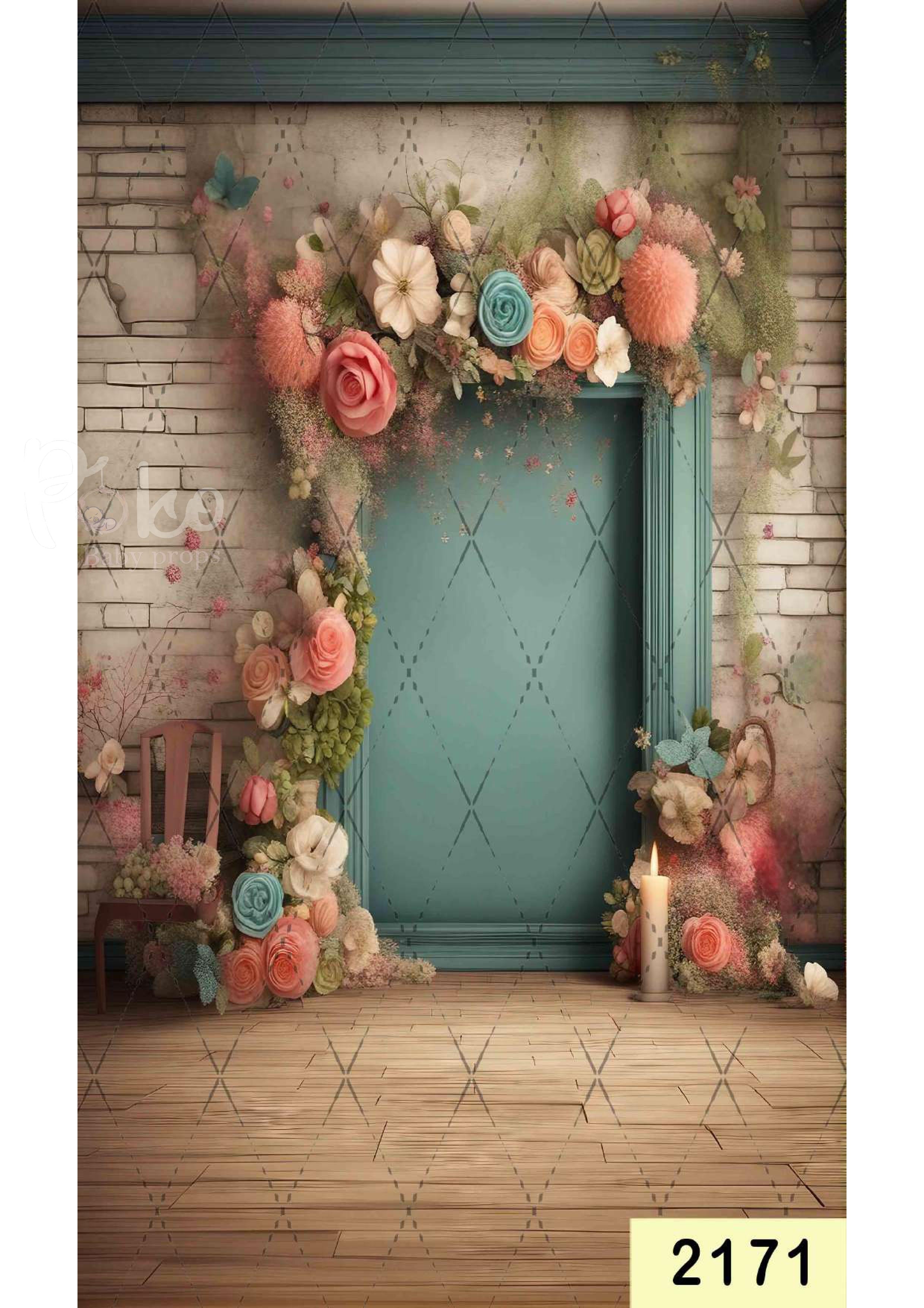 Rose Floral With Candle Backdrop