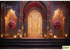 Yellow Arch Lantern babyphotoshoot Backdrop