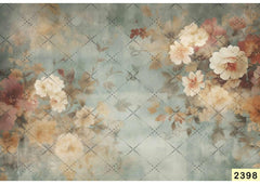 Light Blue BrownFlower Backdrop