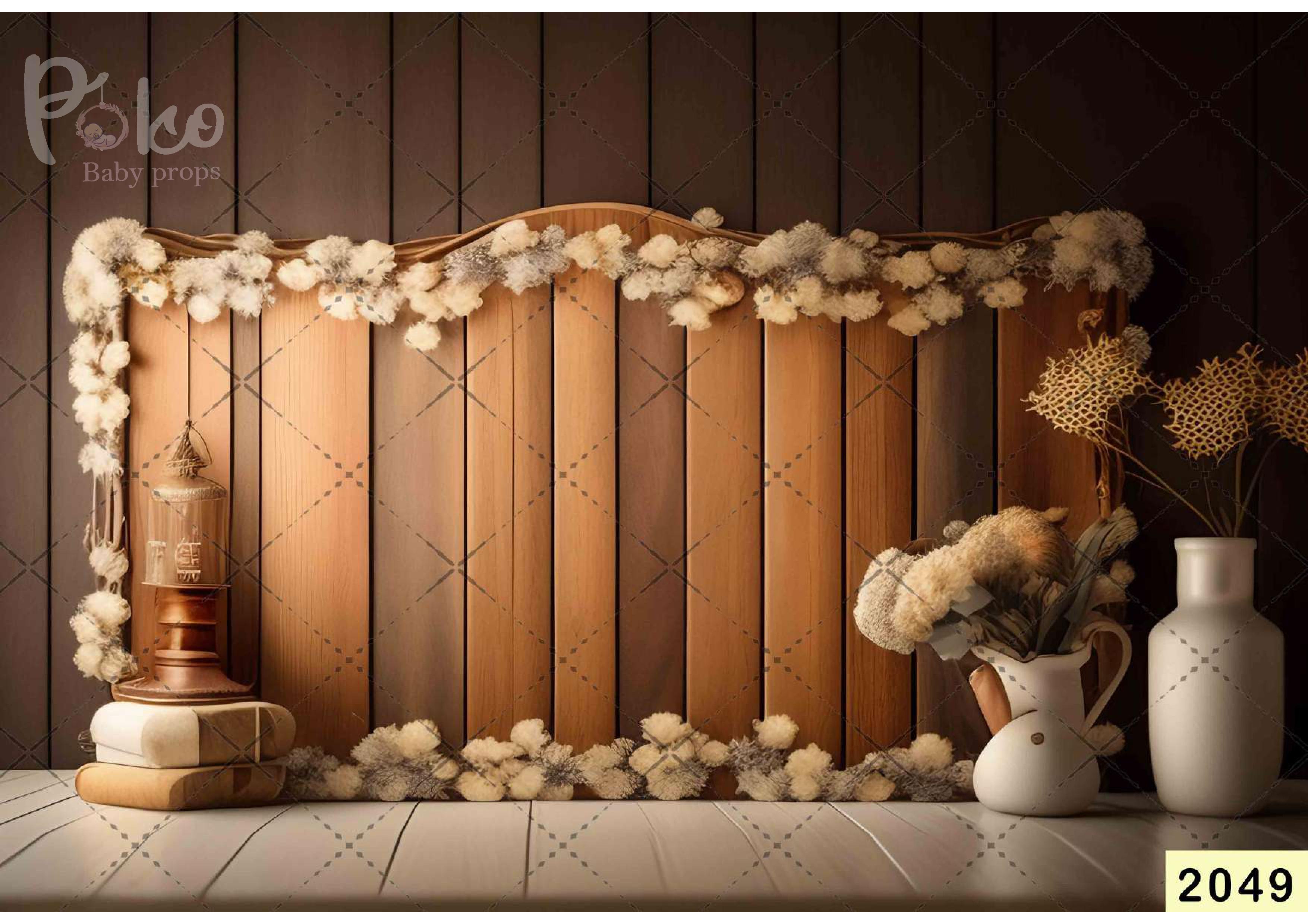 Wooden Feathers babyphotoshoot Backdrop