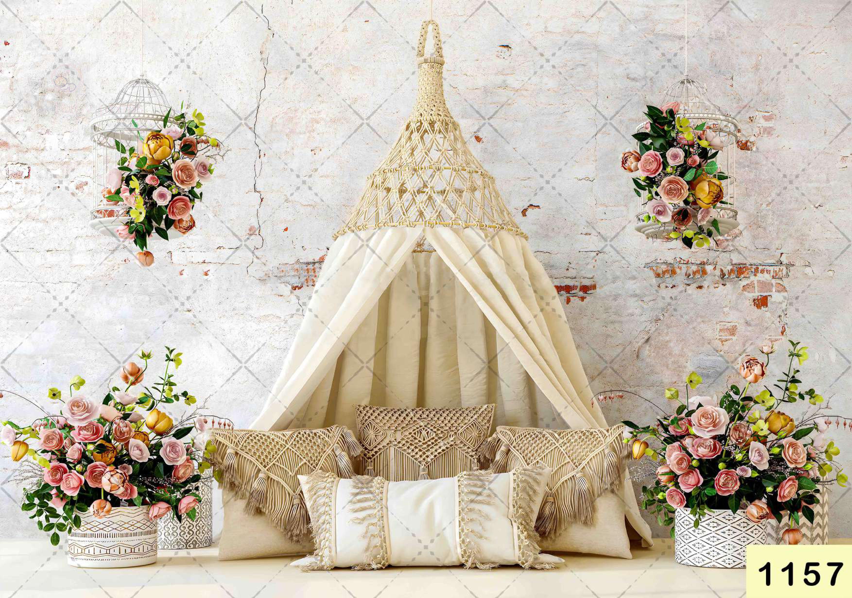 White Tent With Backdrop