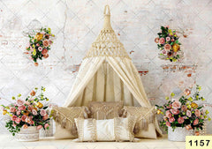 White Tent With Backdrop