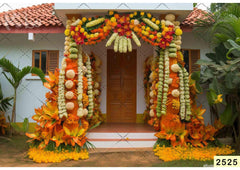 Bricks Home Bunch Flower babyphotoshoot Backdrop