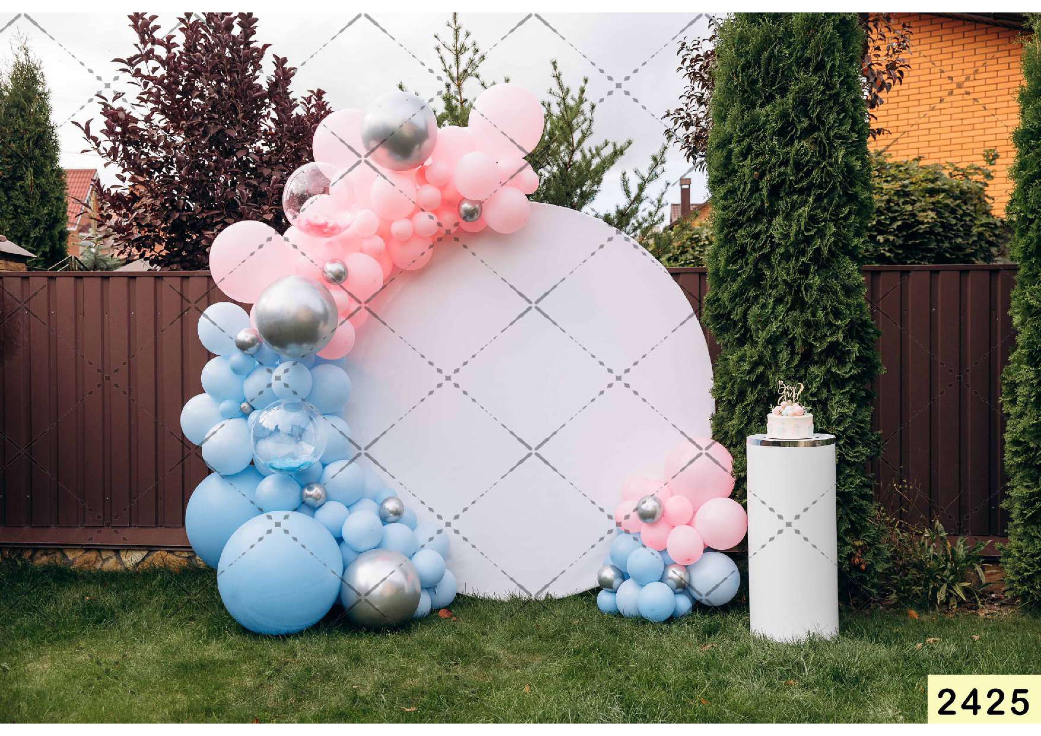 Garden Balloon Decoration babyphotoshoot Backdrop